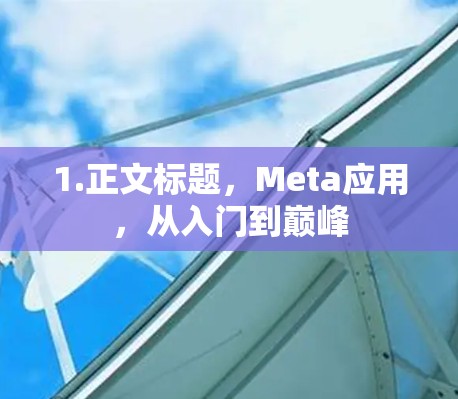 1.正文标题，Meta应用，从入门到巅峰